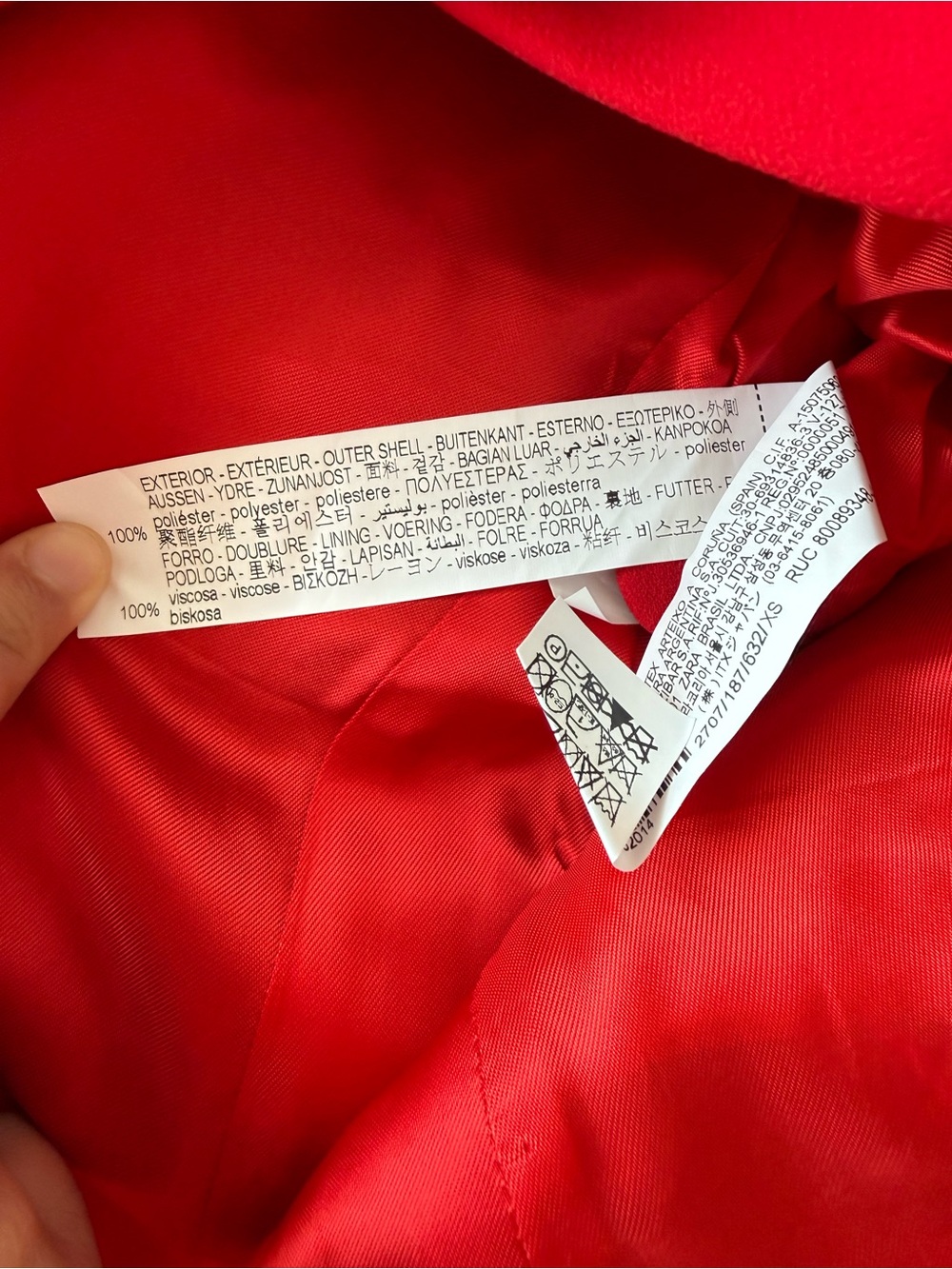 ZARA Red Double-Breasted Women's Blazer Jacket NWT - Picture 7 of 7